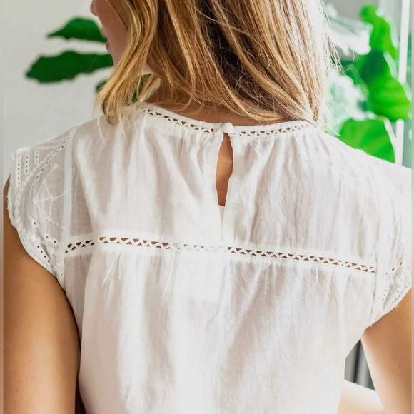 Hope Horizon 100% Cotton Women’s, White Langley Casual Blouse tank - Picture 4 of 8